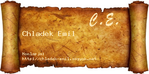 Chladek Emil névjegykártya