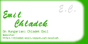 emil chladek business card